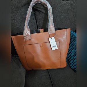 Banana Republic Leather Cognac Tote NWT